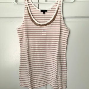 Knit tank with beading
